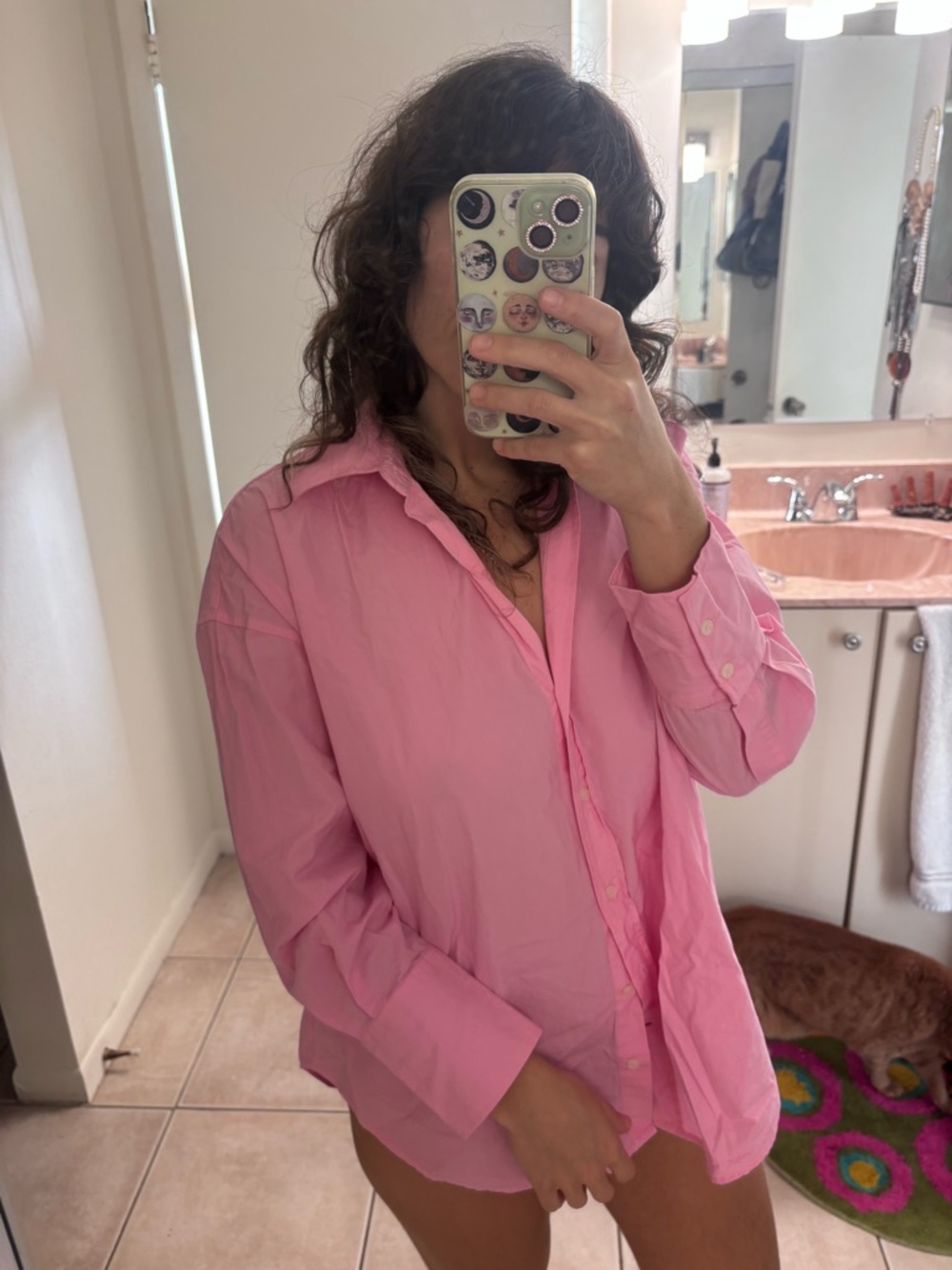 Zara Bright Pink Button-Down Shirt